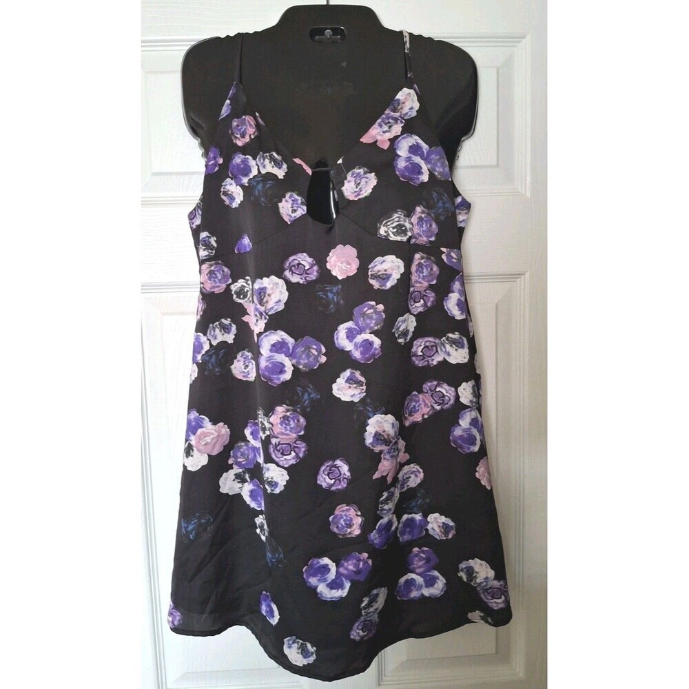 Vintage Y2K Satin Slip Dress Maddy...K  Medium Lined Rose Floral Dark Romantic